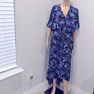Swimsuits for all floral elegant belted caftan